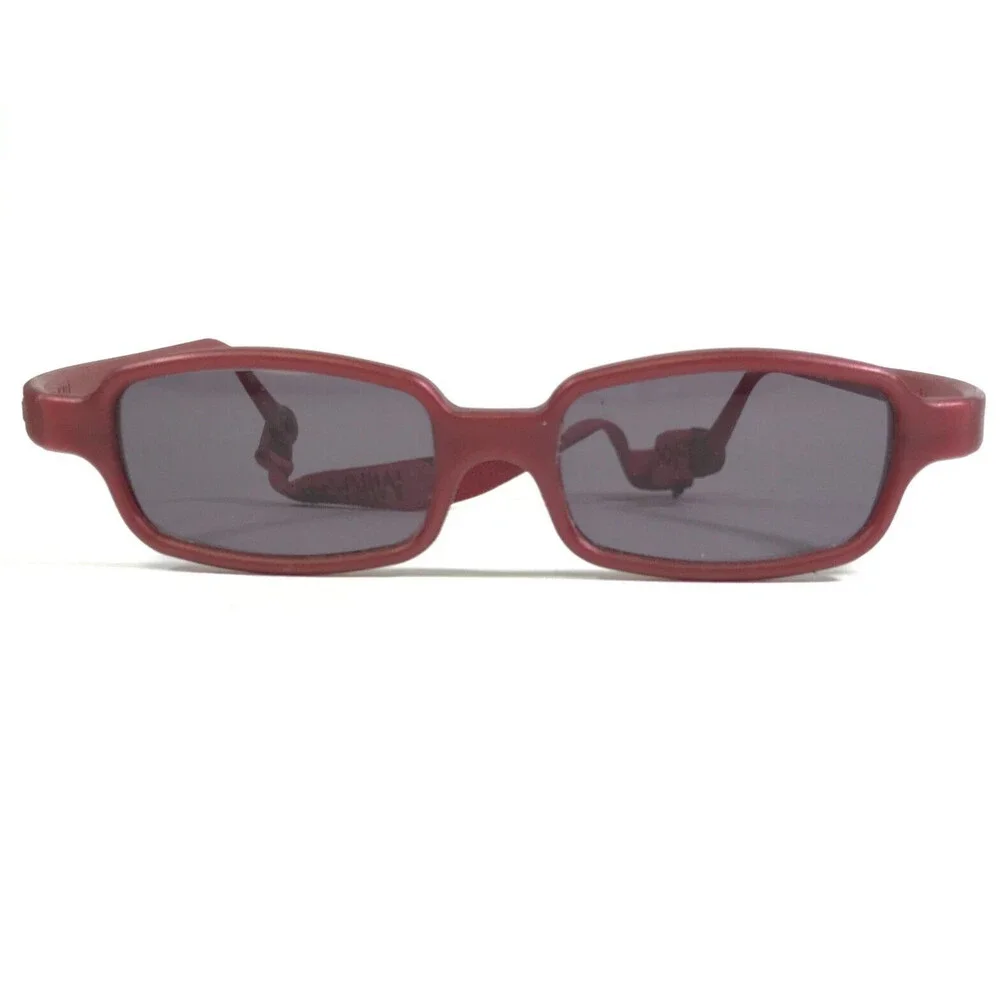 Miraflex Sunglasses NEW BABY 2 Red Rectangular Frames with Purple Lenses